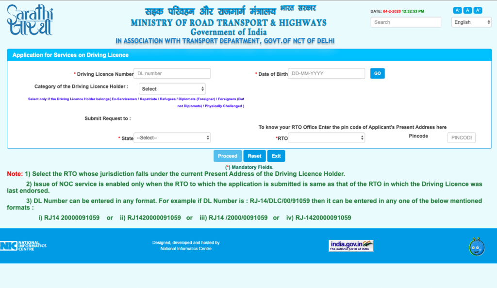 licence number