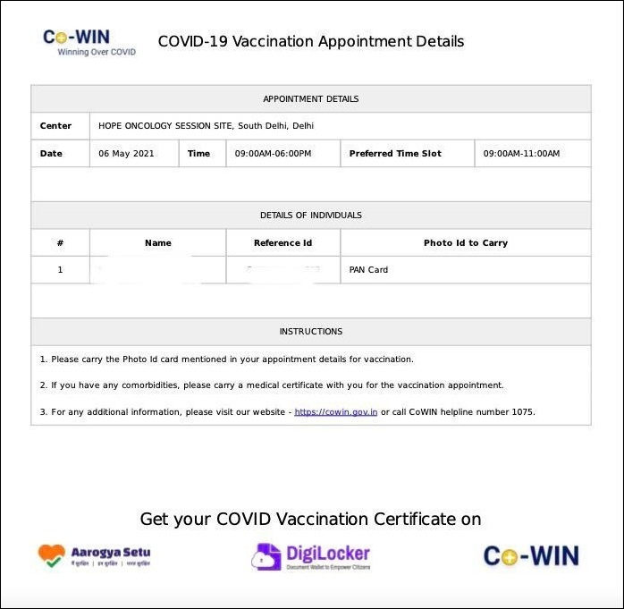 appointment slip 